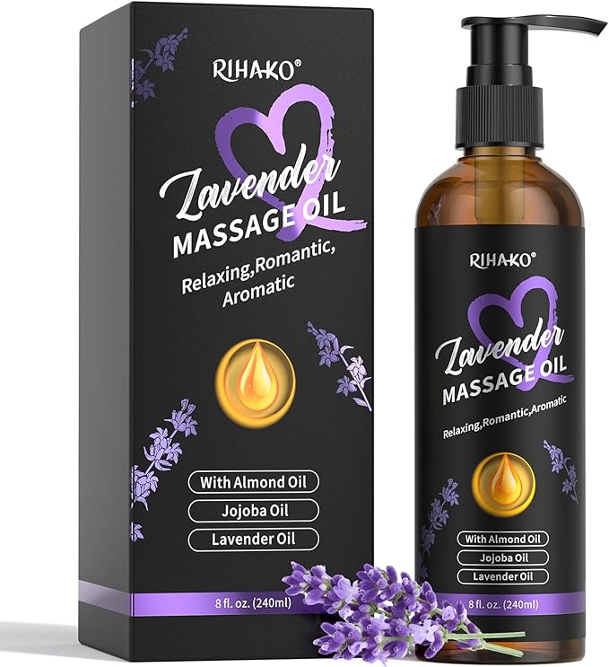 Lavender Sensual Massage Oil for Couples–Relaxing Body Massage Oil for Date Night,Smooth Glide,Deep Hydration, Aromatherapy Stress Relief,Non-Greasy Formula for Full Body Massage,Romantic Couples Gift
