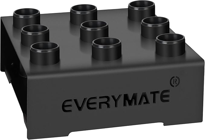 EVERYMATE Vertical Barbell Rack - Heavy-Duty Steel Organizer, Barbell Holder Floor Stand, Fits 2" Olympic Bars with Scratch-Resistant Inserts, Space-Saving for Home/Garage/Commercial Gym