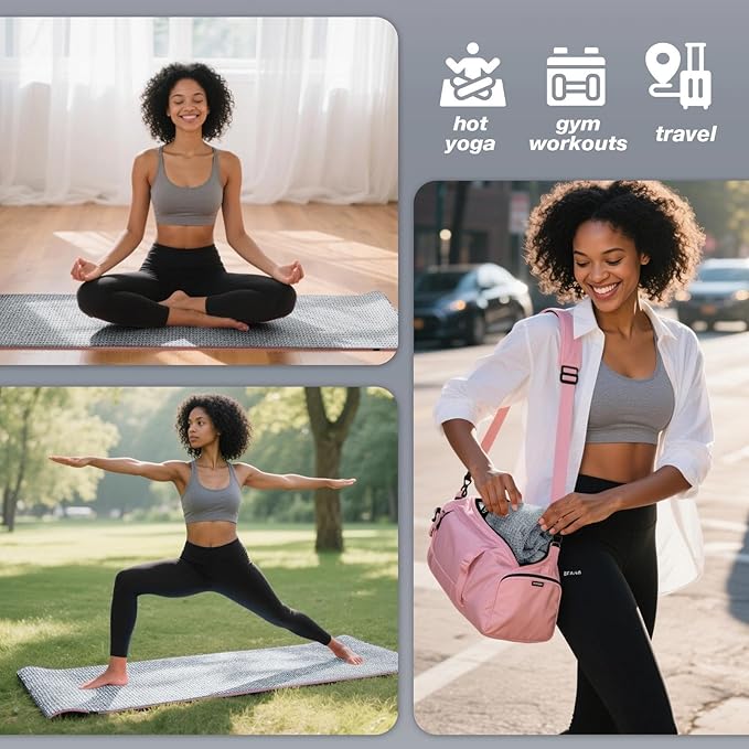 Hot Yoga Towel,Microfiber Yoga Mat Towels Non Slip for Hot Yoga Absorbent Microfiber Sweat Anti-Slip Cover,Bikram,Pilates,Exercise,Fitness 24 inch X 72 inch Grey 2 Pack