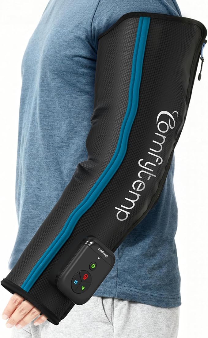 Comfytemp Air Compression Therapy Device K1065, Cordless Full Arm Massager for Circulation and Pain Relief, Portable Massage Sleeve for Wrist, Hand, Forearm