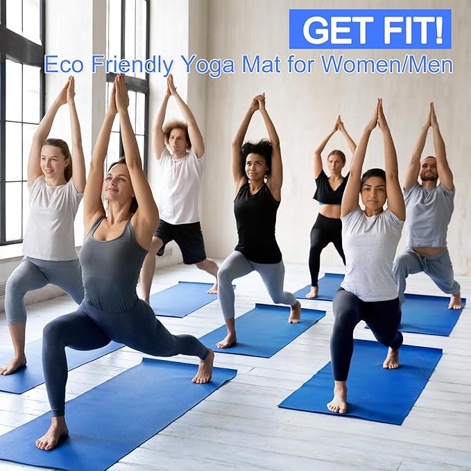 24 Pack 3 mm Thick Yoga Mat Bulk, Non Slip Exercise Workout Fitness Pad for Women Men, Gym Home Yoga Pilates, Easy to Clean, Sturdy PVC