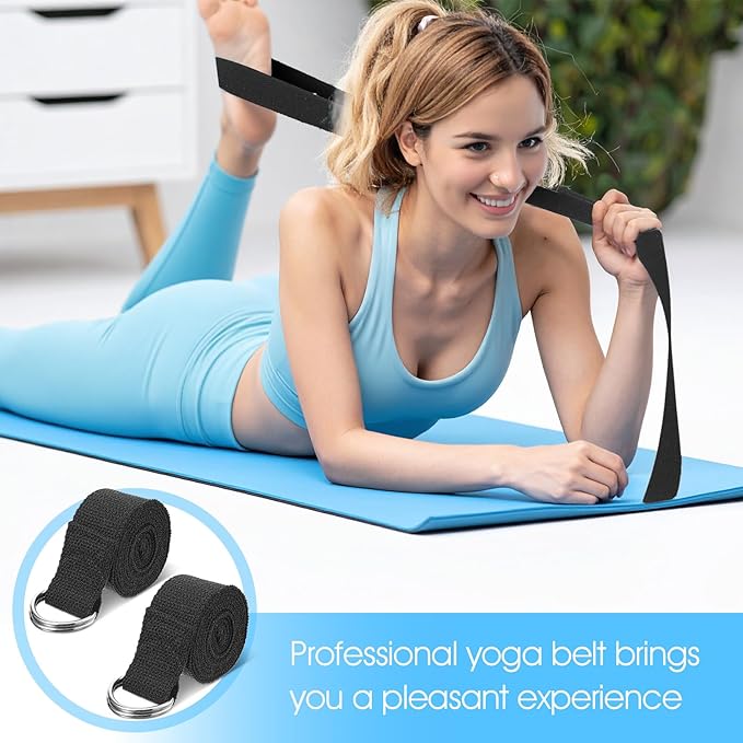 16 Pcs Yoga Strap for Stretching Bulk 6ft Exercise Stretch Band with Metal D Ring Adjustable Pilates Non Elastic Yoga Stretch Belt for Women Men Physical Fitness Gym Workout Dance