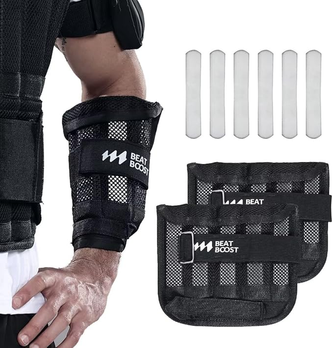 Ankle Wrist Weights 4lb/10lb/15lb/20lb/25lb/30lb BeatBoost Adjustable Leg Arm Weights for Men Walking Pilates Exercise Workout Gym Aerobics