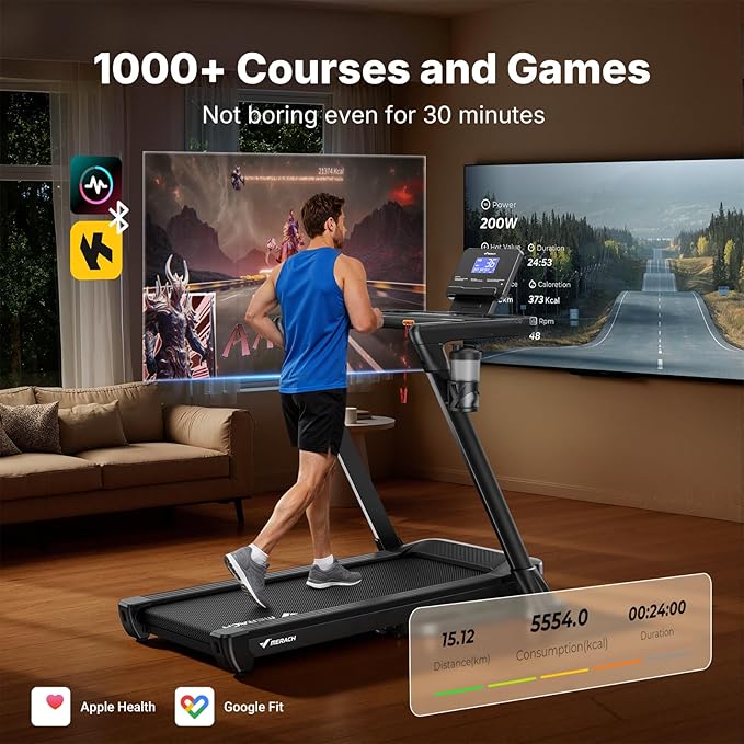 MERACH Treadmill with 15/18% Auto Incline, 55"/47"x18"/19" Wide Belt Treadmills, 0.5-8.7MPH/10MPH 3.5HP Brushless Incline Treadmill for Home, 350LBS Foldable Treadmills with Screen & APP & Heart Rate