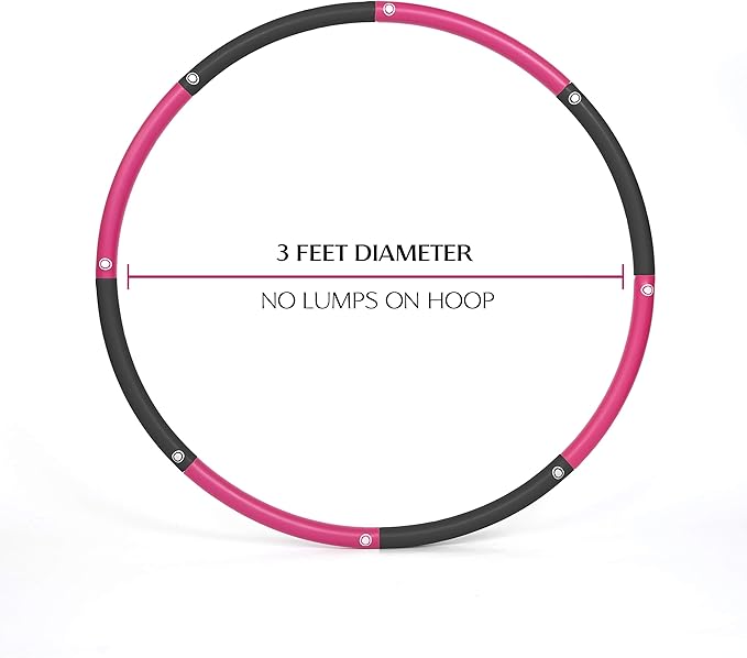 Exercise Fitness Hoop for Adults - Easy to Spin, Premium Quality and Soft Padding Weighted Hoop - Detachable Hoops for Home & Gym Workouts