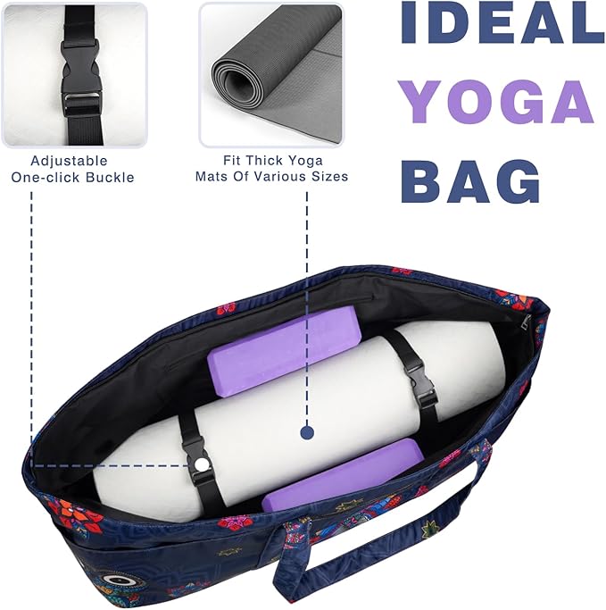 Yoga Mat Bag Yoga Mat Carrier with Shoes Compartment & Wet Pocket Pilates Bag with Zipper Pockets & Yoga Mat Holder Strap Yoga Bags and Carriers Fits All Your Stuff