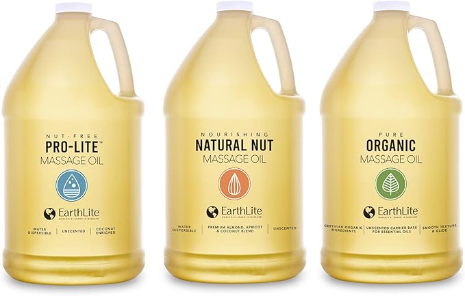 EARTHLITE Massage Oil PRO-LITE – Plant-Based, Nut-Free, Unscented, High Performing