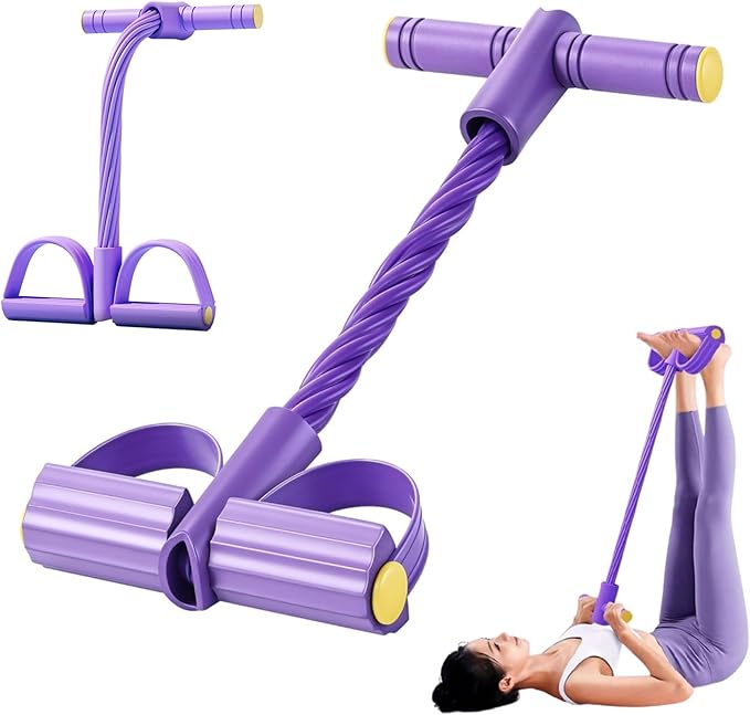 Multifunctional Pedal Resistance Band, 8 Tube Stretch Band with Handle, Upgrade Heavy-Duty TPE Tubes with 300% Stretch, Shaping Exercise Equipment for Abdominal, Leg, Arm and Back Slimming Training