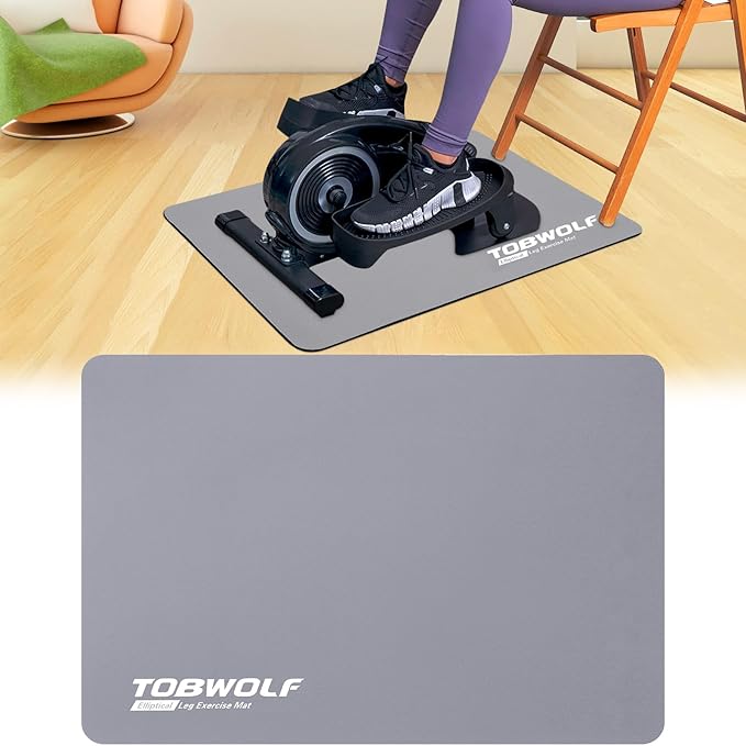 TOBWOLF Non-Slip Workout Mat for Ellipse Leg Exerciser, Ellipse Machine Mat, Exercise Mat for Under Desk Ellipticals, Suitable for Electric Seated Foot Pedal Exerciser, Stability & Floor Protection