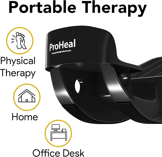 ProHeal Foot Rocker Calf Stretcher with Spiked Ball Massager - for Plantar Fasciitis, Achilles Tendonitis - Calf, Foot, Heel, and Ankle Stretcher - Lower Leg Pain Relief - Blue with Yellow Ball