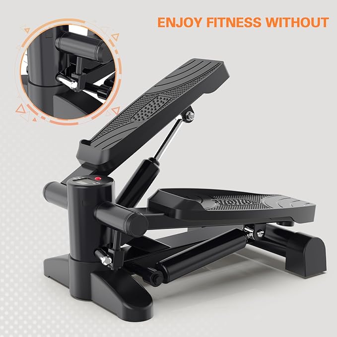 Mini Stepper Exercise Machine Under Desk, Stepper Machine 300LB Weight Limit,Mini at Home Stair Stepper No Nise,2 MM Thickness Steel Step Machine for Exercise at Home Hydraulic