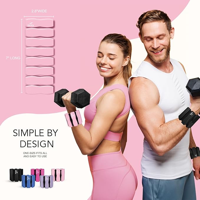 Wrist Ankle Weights for Women Men, Leg Arm Wrist Weights Bangles 1lb*2 1.5lb*2 2lb*2Wearable Weights Pilates Weighted Bracelet for Strength Training Walking Swimming Exercises Yoga Physical Therapy
