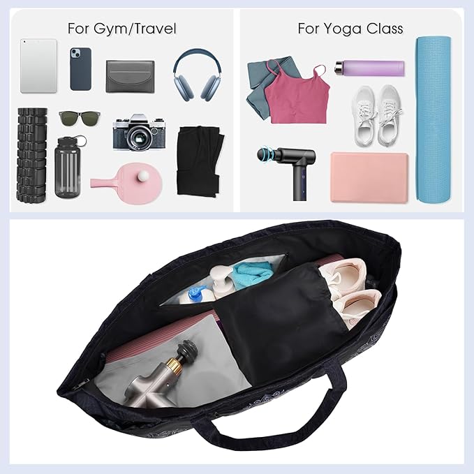 Yoga Mat Bag Yoga Mat Carrier with Shoes Compartment & Wet Pocket Pilates Bag with Zipper Pockets & Yoga Mat Holder Strap Yoga Bags and Carriers Fits All Your Stuff