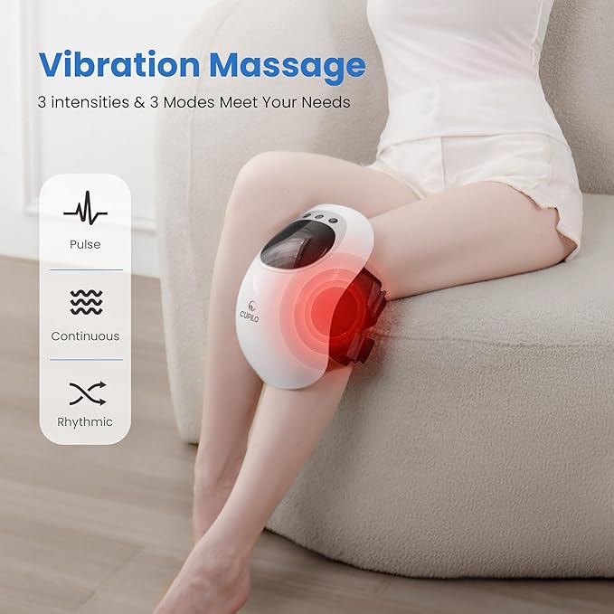 FSA Eligible Knee Massager with Heat for Pain Relief, HSA Eligible, Portable Cordless Knee Massager with Vibration for Comfort & Relaxation, Gift for Mom, Dad, Grandma & Grandpa, Seniors