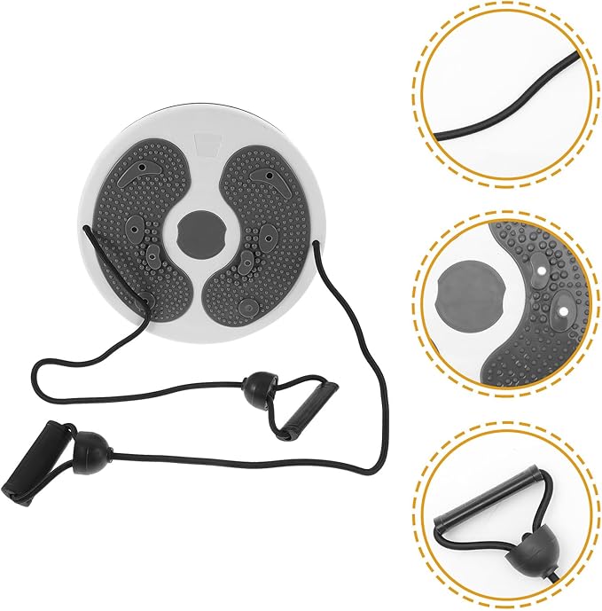 BESPORTBLE Rotating Twist Board with Rope, Plastic Fitness Twisting Plate for Household Abdominal Workout, Female Waist Massage and Balance Training Equipment