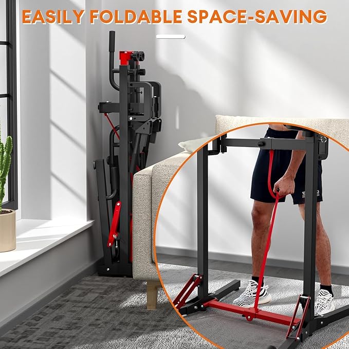 ONETWOFIT Foldable Power Tower Pull Up Bar Station, Multi-Function Adjustable Height Pull Up Dip Station for Gym Workout, Strength Training Fitness Equipment, Pull Up Stand Pro 400LBS/Pro Max 600LBS
