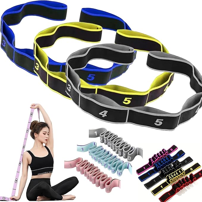 Fitness Resistance Bands with Handles, Numbered Resistance Bands for Glutes, Fitness Resistance Band for Stretching and Yoga, Adjustable Band for Seniors