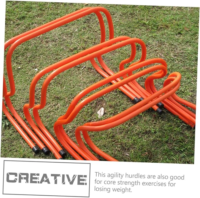 SECFOU 2pcs Plastic Wear-Resistant Speed Hurdles 15cm Agility Training Equipment for Youth Soccer Track Running Drill