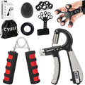 CYFIE Grip Strength Trainer Kit, Adjustable Hand Gripper Strengthener, Forearm Strengthener & Finger Exerciser Set with Finger Stretcher, Stress Ball & Grip Ring for Athletes, Rock Climbing & Rehab