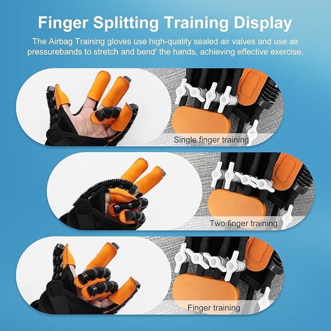 Rehabilitation Robotic Gloves, Portable Hand Therapy Gloves for Stroke, Hand Recovery Glove Equipment, Hand Exerciser for Arthritis, Finger Training, Cerebral Palsy
