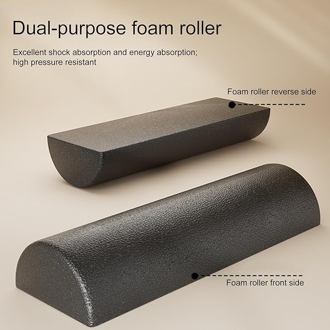 Fitness Foam Roller | High Density Half Stretching Equipment,Athletic Body Foam Roll - for Home Gym Studio Pilates Fitness Workout Post-Sports Training Stretching