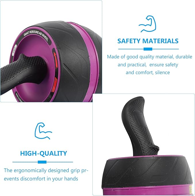TEHAUX Ab Roller Wheel with Automatic Rebound Exercise Wheel for Core Workout with Knee Mat Abs Abdominal Trainer for Home Strength Training
