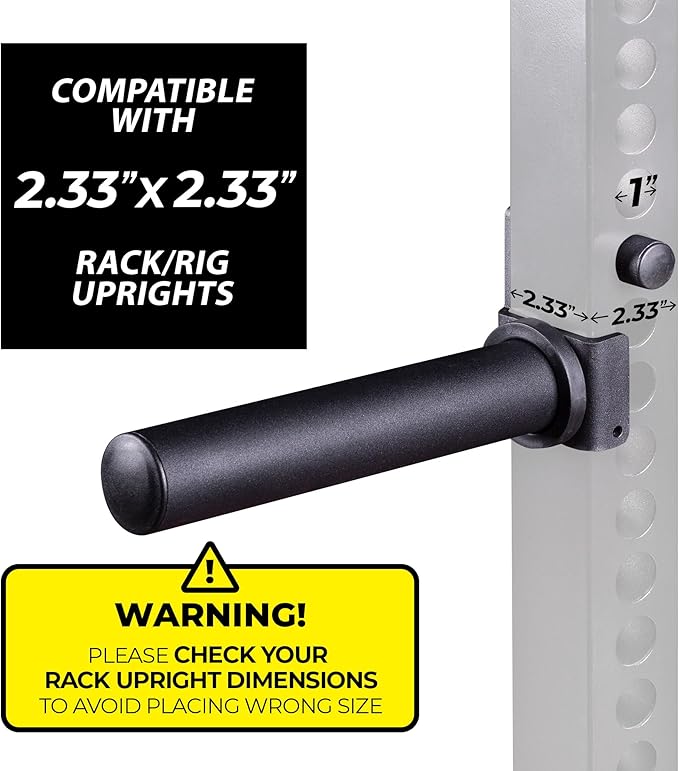 AmStaff Fitness Olympic Weight Plate Holder for Power & Squat Racks – Fits 2x2, 2.33x2.33, 3x3 Inch Tubes, 1" Hole – Storage Horns for Weight Plates on Power Rack – Pair