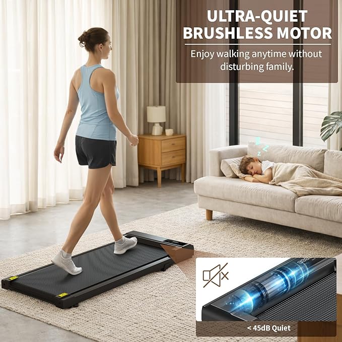 STRIDEMAX Quiet Folding Treadmill with Manual Incline, 2.5HP Under Desk Walking Pad, Basic LED Display, Shock Absorption, Space-Saving Fitness Equipment for Small Apartments - Joystride Series