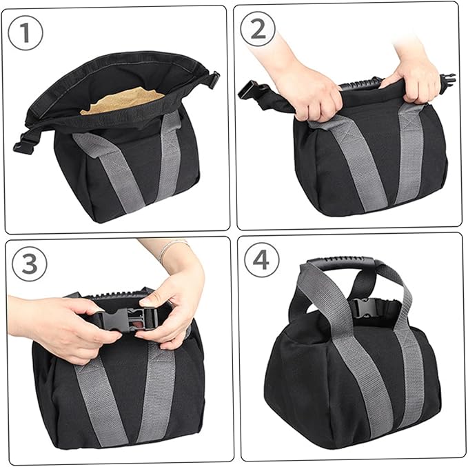 2Pcs Fitness Sandbags with Non-slip Handle Refillable Portable Canvas Sand Kettlebell Soft Sand Bag for Home Training, Fitness, Yoga Workou, | Sandbags for Working Out