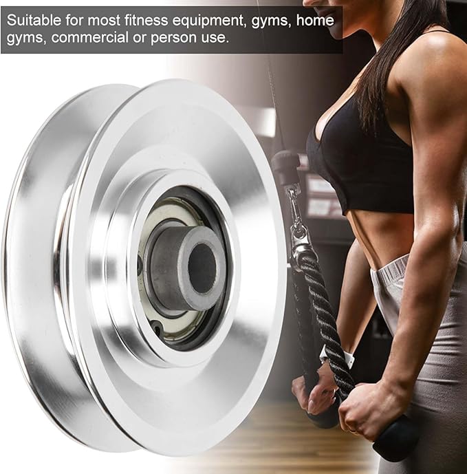 Agatige Aluminum Pulley Wheel, 70mm 80mm Power Rack Pulley Attachment Bearing Gym Pulleywheel Strength Training Exercise Hardware for Home Gym Equipment