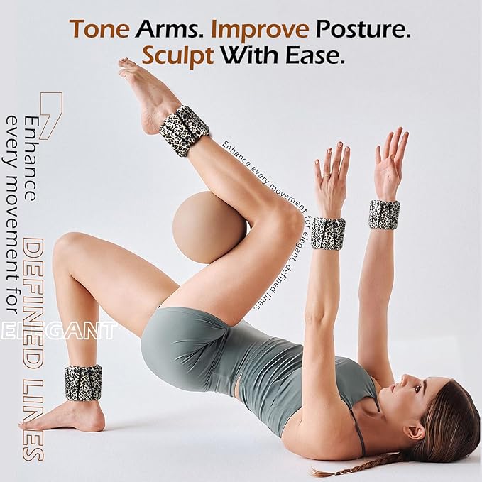 Wrist Ankle Weights for Women & Men, 2lbs/4lbs Adjustable Weighted Bangles to Boost Calorie Burn & Strength, Arm & Leg Weights for Pilates, Yoga, Walking, Barre, Gym & Home Workout