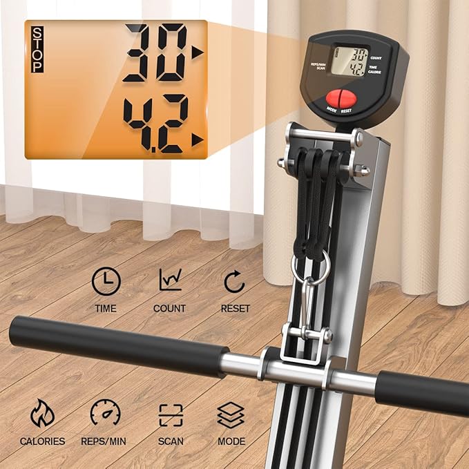 Foldable Rowing Machine for Home Use, Hyper-Quiet Rower with LCD Monitor, 300LBS Capacity Compact Home Rowing Machines