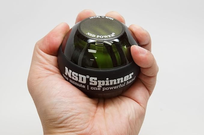 NSD Manual Spring Assisted Start Spinner Gyro Ball – Up to 15,000-18,000 RPM Premium & Durable Hand Strengthener and Wrist Exerciser for Grip Strength Training, Forearm Workout, and Pain Relief