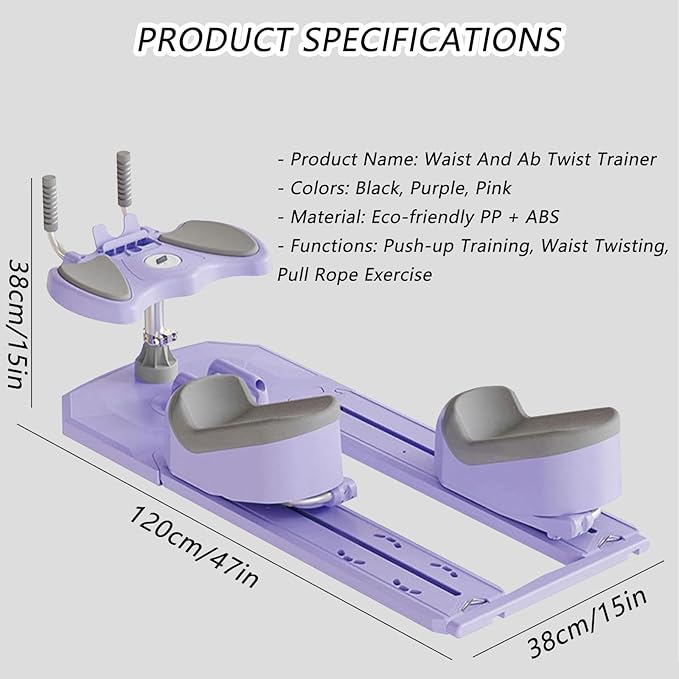 Spine Twist & Stretch Trainer, Crawling Exercise Machine with LED Counter, 3 Adjustable Height, 70cm Low-Impact Exercise, 230kg Capacity,Home Waist Trimmer Leg Flexibility Trainer