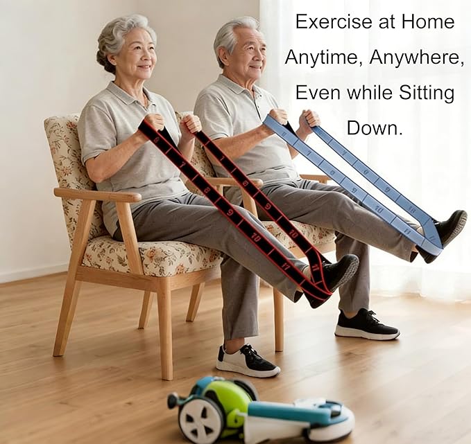 Fitness Resistance Bands with Handles, Numbered Resistance Bands for Glutes, Fitness Resistance Band for Stretching and Yoga, Adjustable Band for Seniors
