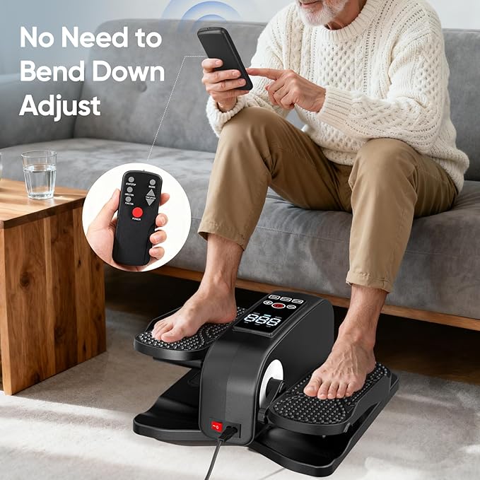 2025 New Under Desk Elliptical Machine,Portable Seated Pedal Exercise Machine for Seniors, 12 Adjustable Speed Elipse Leg Exerciser with Remote Control,Quiet Foot Exercise Machine for Home Office