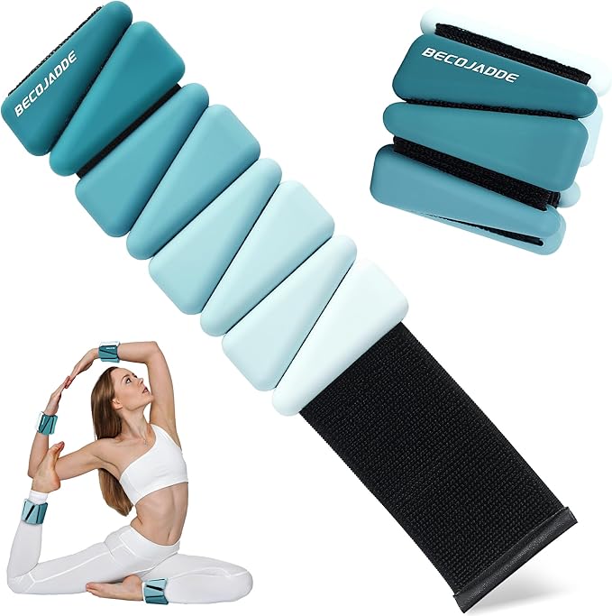Ankle Weights for Women Wrist Weights Set of 2 (1 lb/2 lb Each) Adjustable Arm Leg Weight for Womens Men Suitable for Walking Swimming Running Pilates Yoga Gym
