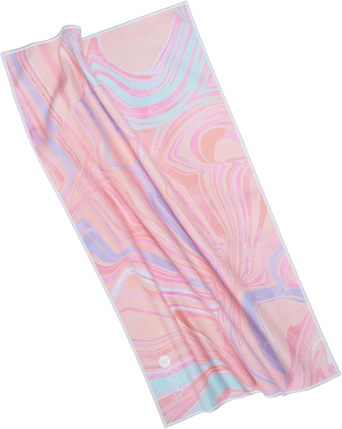yogadesignlab | The Hand Towel | Premium Non Slip Hand Towel | Designed in Bali | Colorful Eco Printed + Quick Dry + Soft | Hot Yoga, Bikram, Ashtanga, Sport, Barre, Travel (Pearl)
