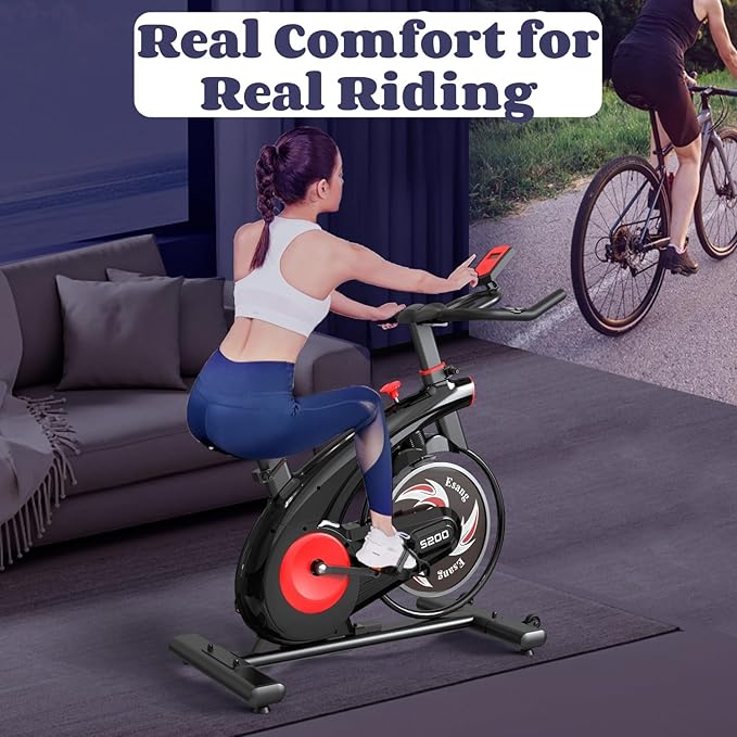 NAYSAYE Exercise Bike, Adjustable Stationary Bikes with Smartphone Mount, Professional Exercise Bike with Digital Pulse Display for Home and Office