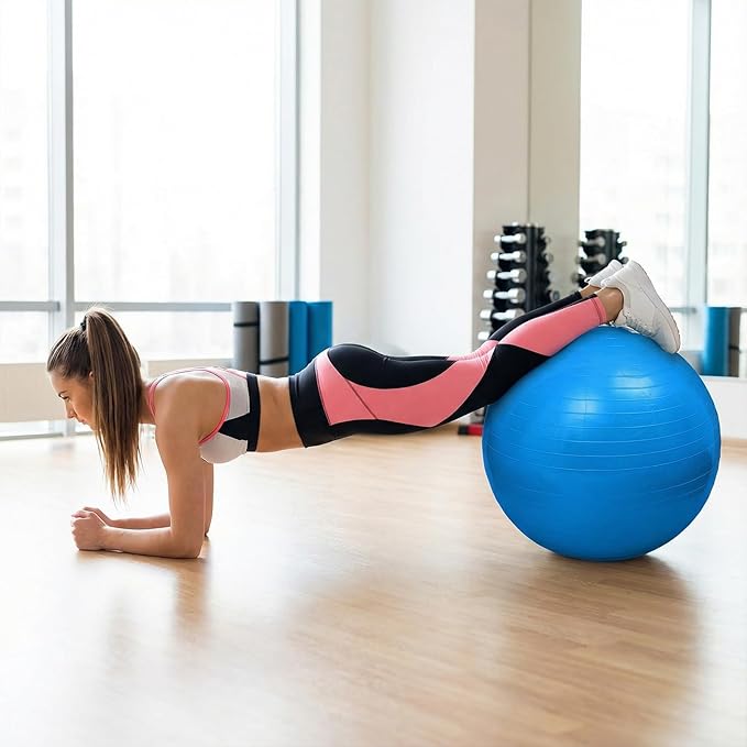 2PCS Yoga Ball, 25Inch Thicked Anti-Burst Exercise Balls for Workout Stretching Stability, Non-Slip Balance Ball Equipment for Women Pilates Physical Therapy Pregnancy Labor Birthing Fitness