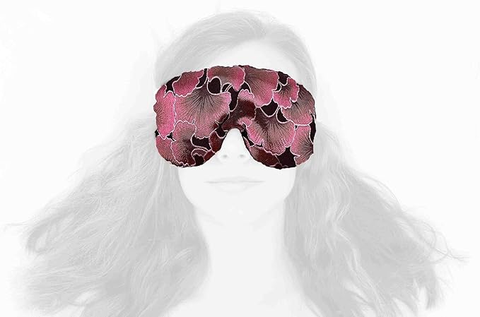 Handmade Weighted Sleep Eye Mask Yoga Pillow - Flax Seed Fill - Lavender Scented - Chocolate Ginkgo - TEMFL-CG