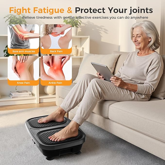 NEWBULIG Vibration Plate, Whole Body Workout, Vibrating Platform with LED Touch Screen & Pull Ropes for Weight Loss & Muscle Toning, Home Gym Fitness Equipment with Remote Control for Women Men