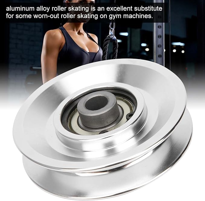 Agatige Aluminum Pulley Wheel, 70mm 80mm Power Rack Pulley Attachment Bearing Gym Pulleywheel Strength Training Exercise Hardware for Home Gym Equipment