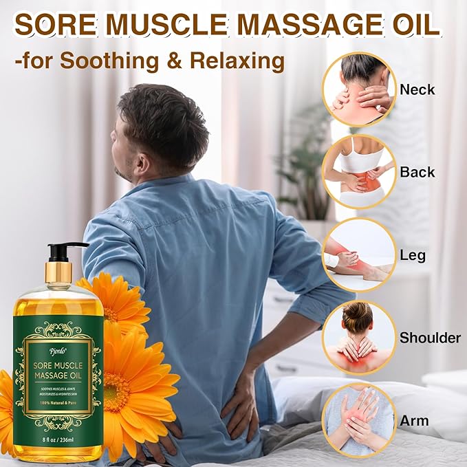 2 Pack Body Massage Oil for Massage Therapy, Sore Muscle Arnica Oil & Lavender Massage Oil for Pain Relief, Massage Relaxing Oil for Calming, Soothes Joints & Muscle, Spa Gift for Him Her