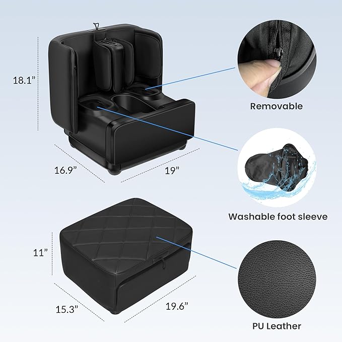 COMFIER 2 in 1 FSA Foot Massager Machine, HSA Shiatsu Foot and Calf Massager with Heat,Kneading,Vibration,Compression Massagers for Feet Health,Ankle & Leg Tired, Plantar Fasclitis,Gift for Men Women