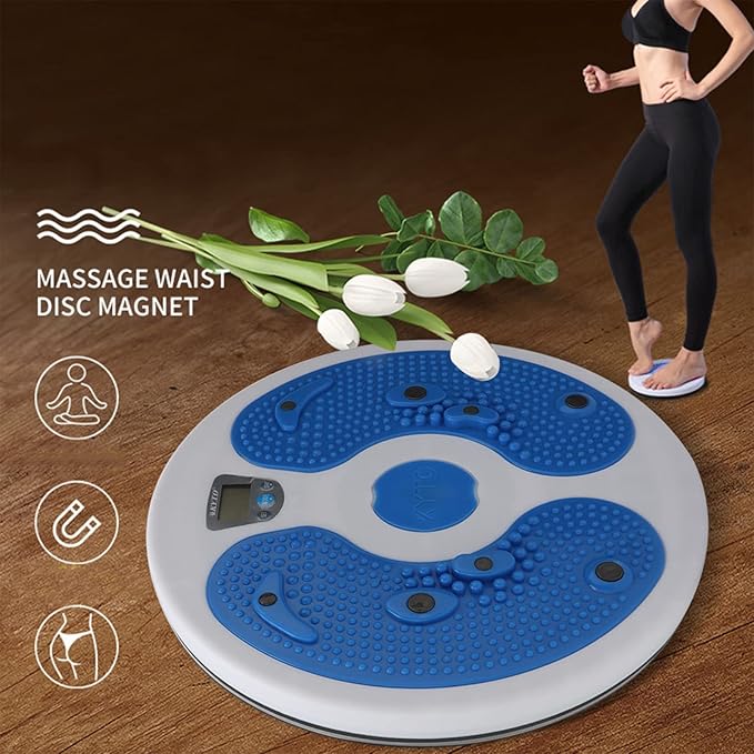 Rotating Balance Board with Magnetic Twisting Disc for Waist, Ankle and Body Exercise, Aerobic Fitness Training Equipment