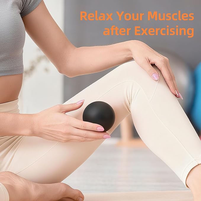 Massage Lacrosse Balls for Myofascial Release, Trigger Point Therapy and Yoga Therapy, Foot Massage Ball to Relieve Plantar Fasciitis Black