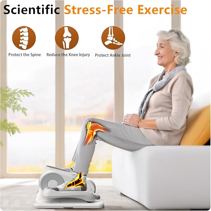 Under Desk Oval Exercise Machine Electric Oval Leg Exerciser Seen on TV 12 Speed Foot Exerciser for Seniors Portable Mini Seat Pedal Exerciser for Home Office