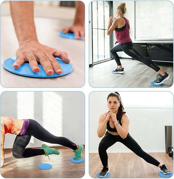 Upgrade Sport Core Sliders for Working Out - Dual Sided Glide Discs for Full Body Workout on Carpet or Hardwood Floor - Fitness & Home Exercise Equipment for Athletes