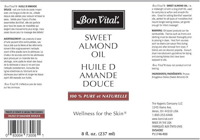 BONVITAL Sweet Almond Oil 8OZ BTL